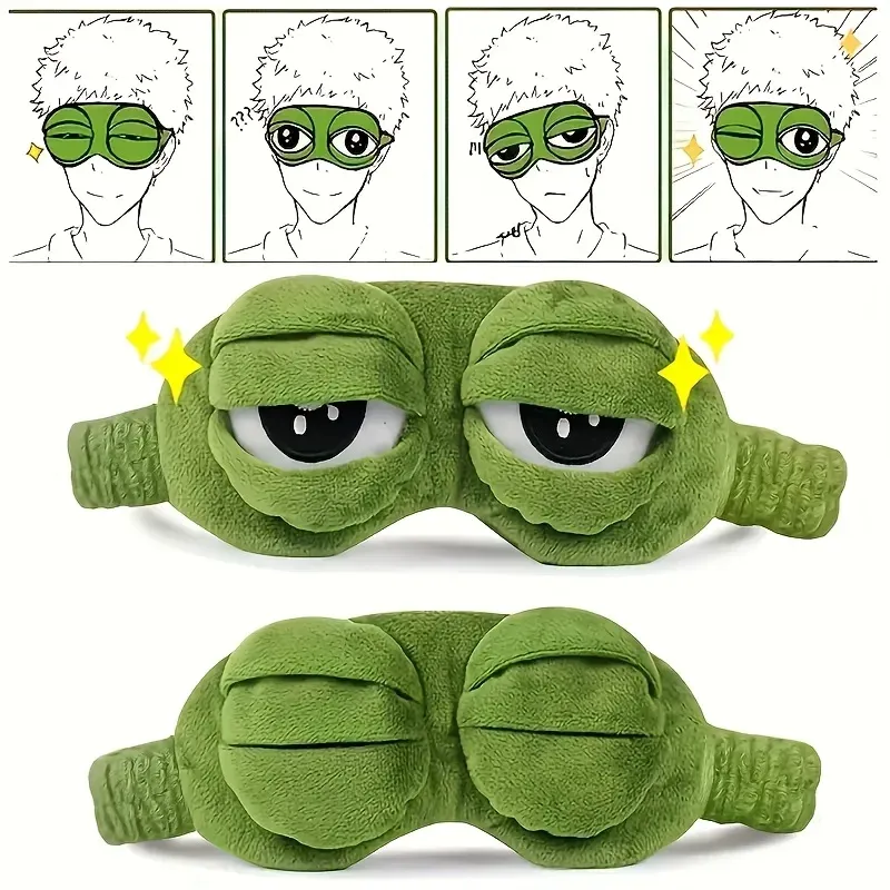Masque pour les yeux grenouille verte, vue de face