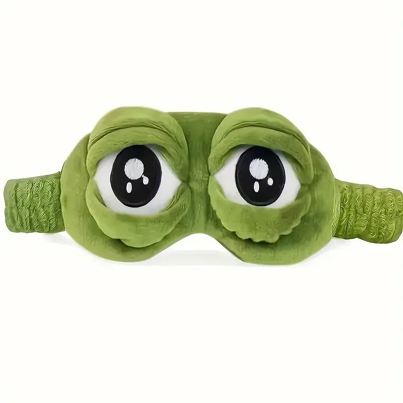 Masque pour les yeux en forme de grenouille verte, doux et confortable, idéal pour dormir, voyager et à la maison 7