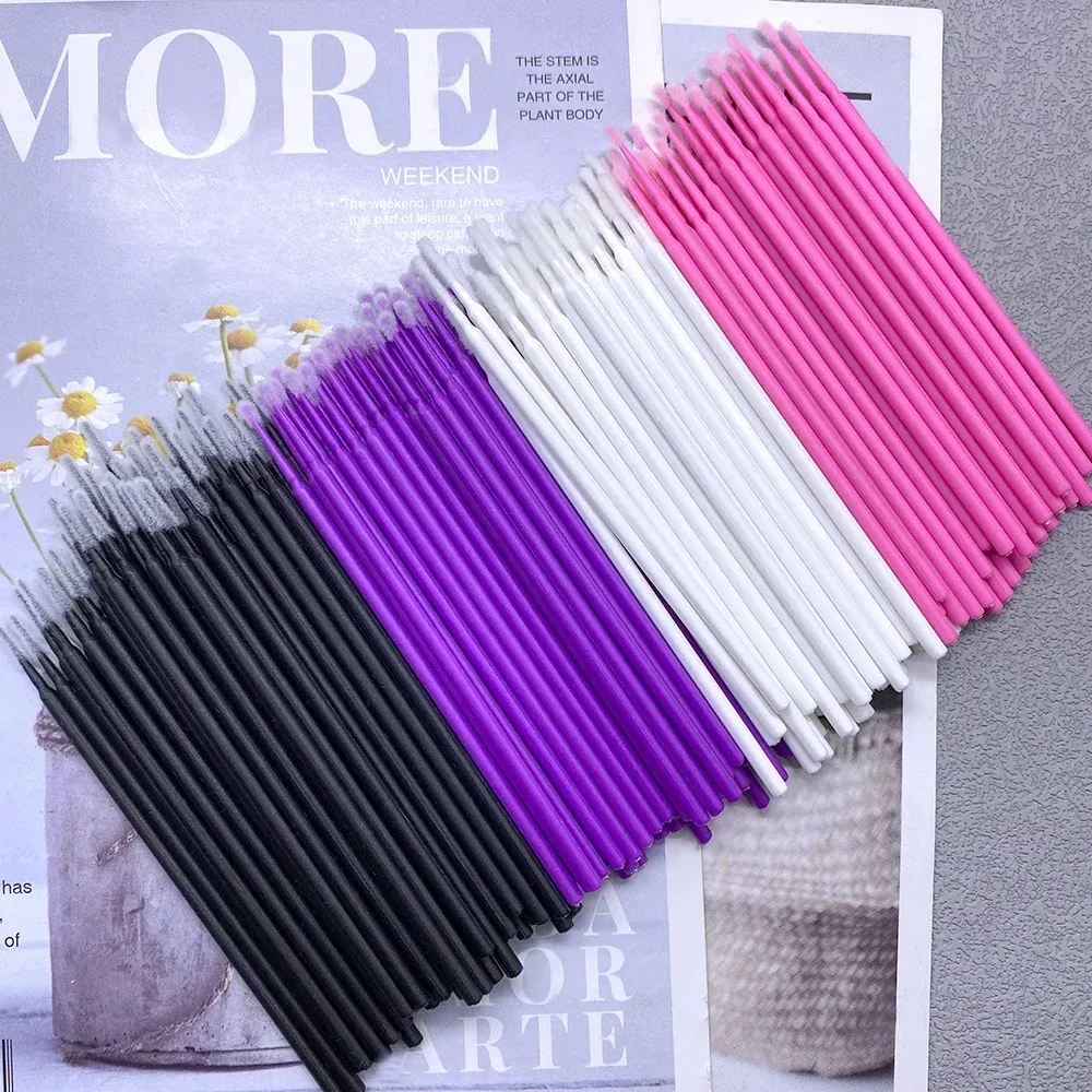 100/500 pièces Brosses de nettoyage pour cils, micro-brosses à cils individuels pour extensions de cils, outils de nettoyage beauté et maquillage - Image 1
