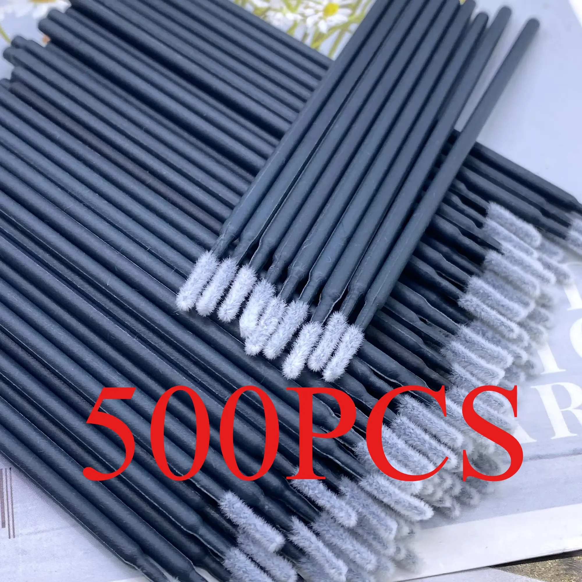 100/500 pièces Brosses de nettoyage pour cils, micro-brosses à cils individuels pour extensions de cils, outils de nettoyage beauté et maquillage 19