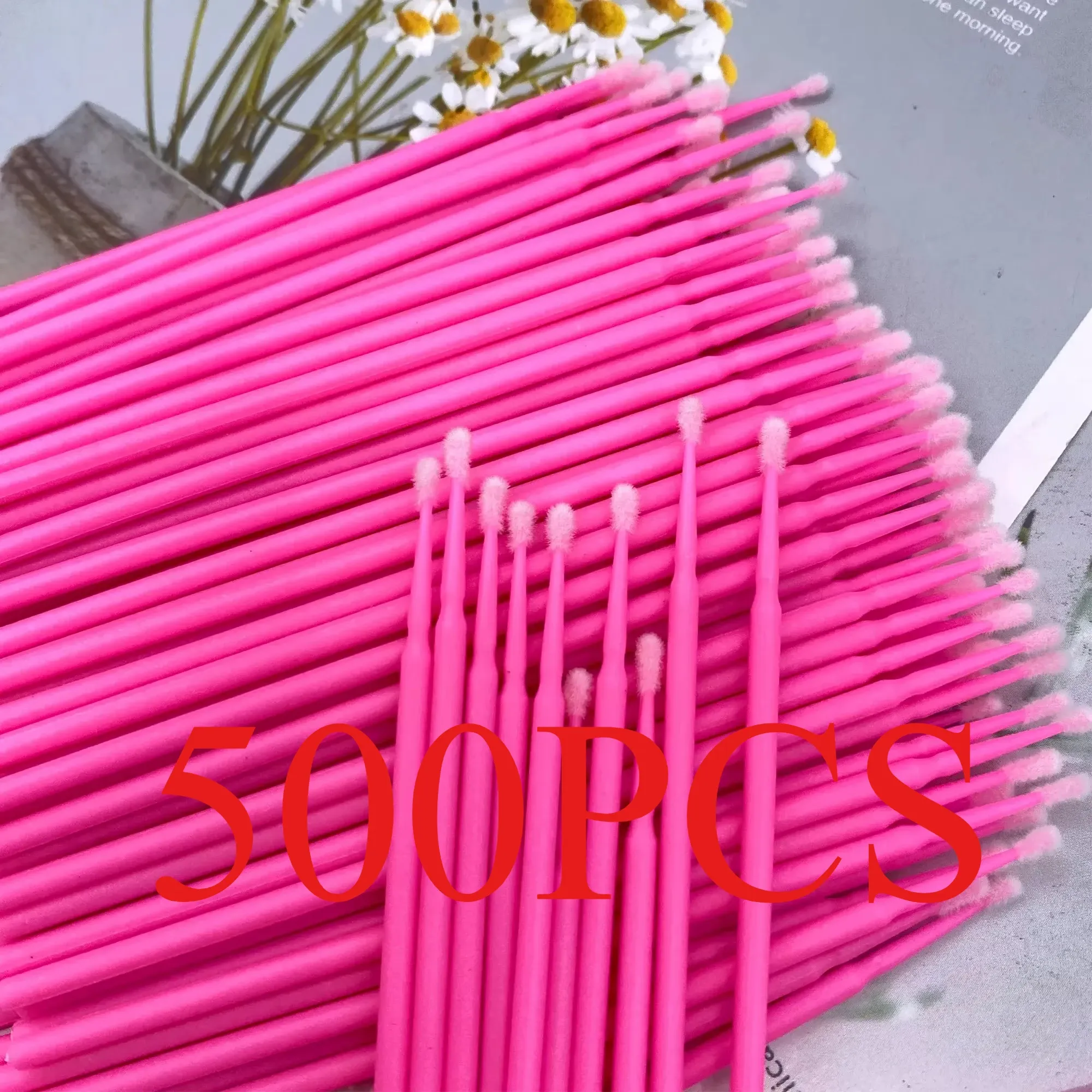 100/500 pièces Brosses de nettoyage pour cils, micro-brosses à cils individuels pour extensions de cils, outils de nettoyage beauté et maquillage 13