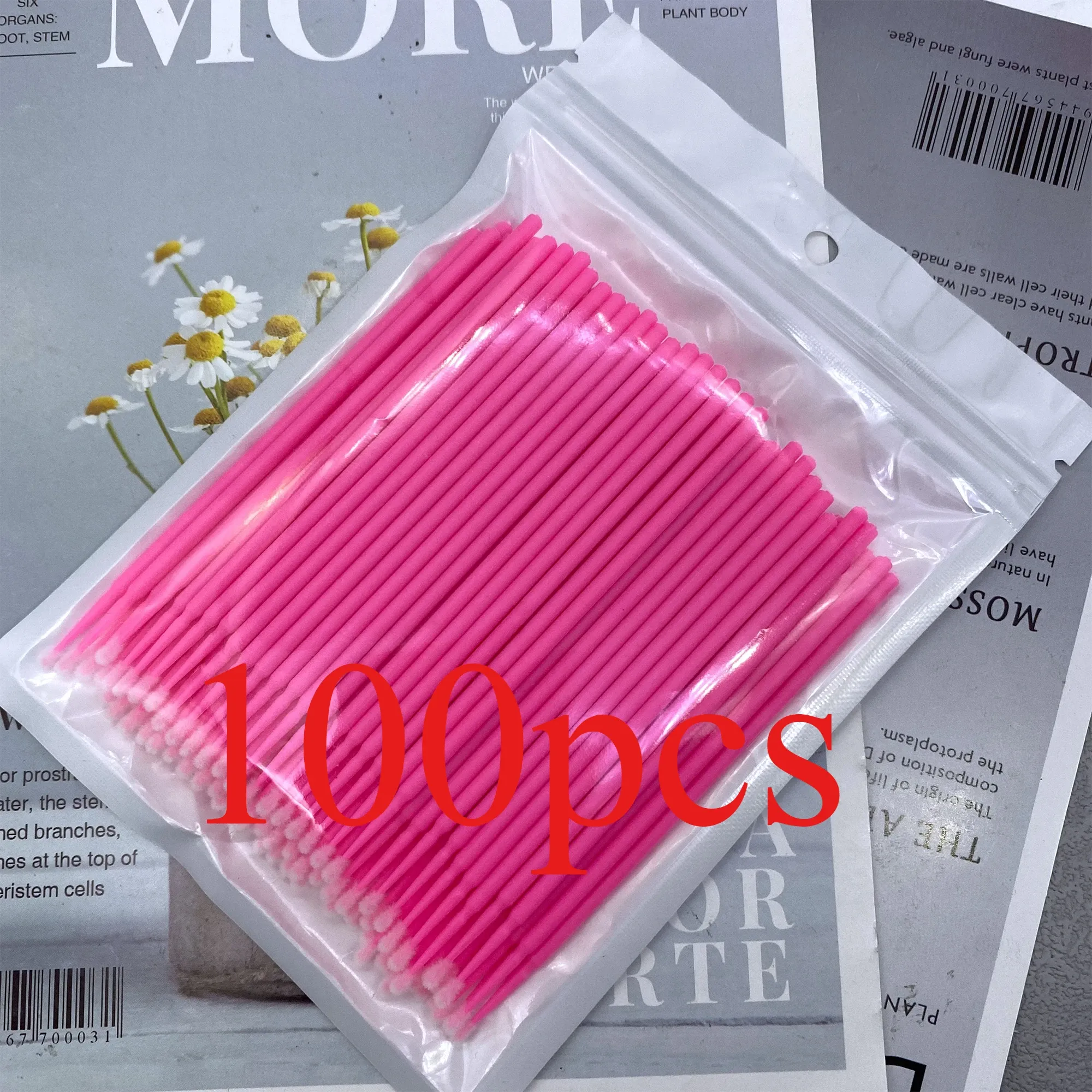 100/500 pièces Brosses de nettoyage pour cils, micro-brosses à cils individuels pour extensions de cils, outils de nettoyage beauté et maquillage 8