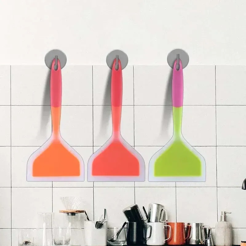 Spatule en silicone antiadhésive à large bord, idéale pour steak, œufs et crêpes 4