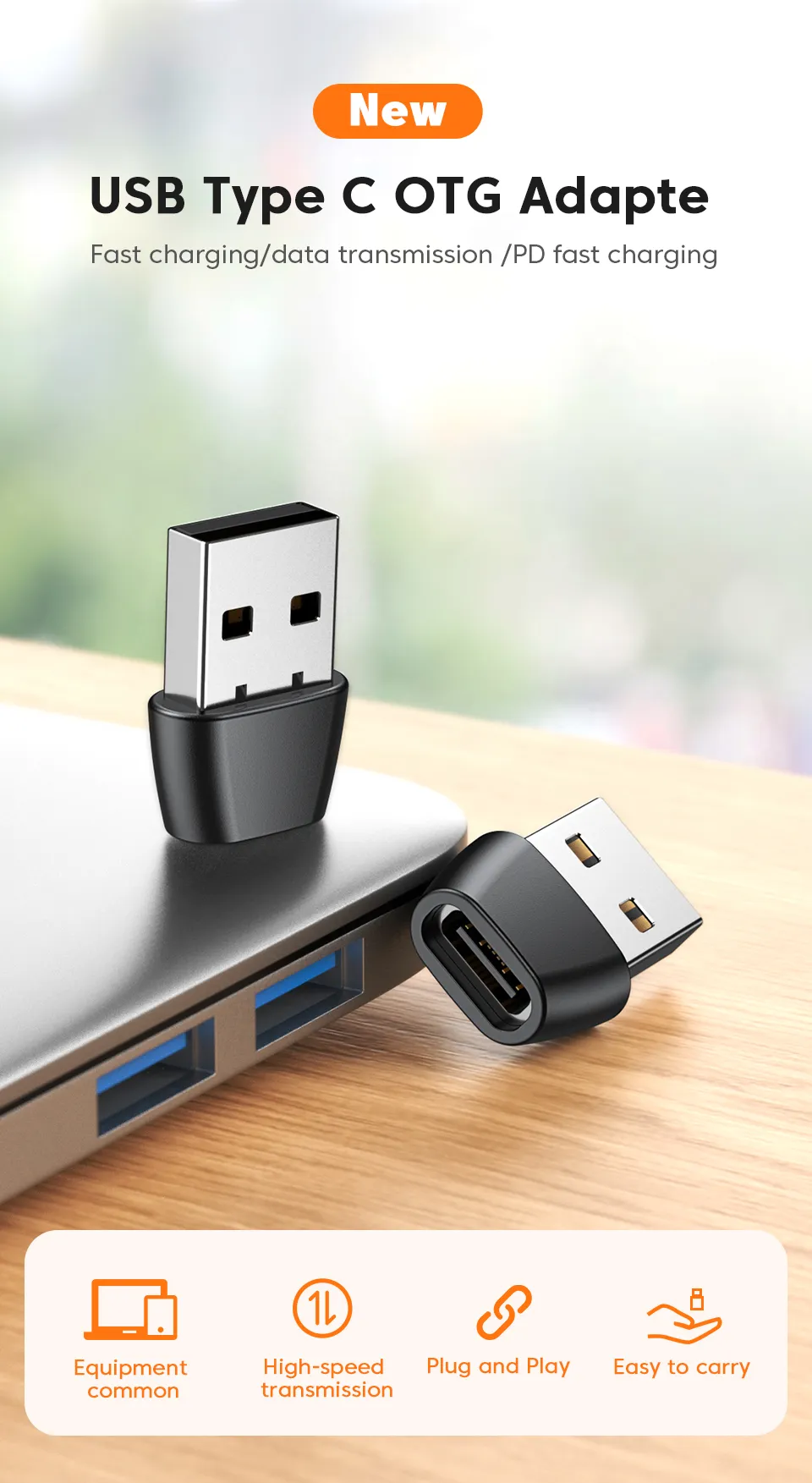 Adaptateur USB vers USB-C OTG en détail