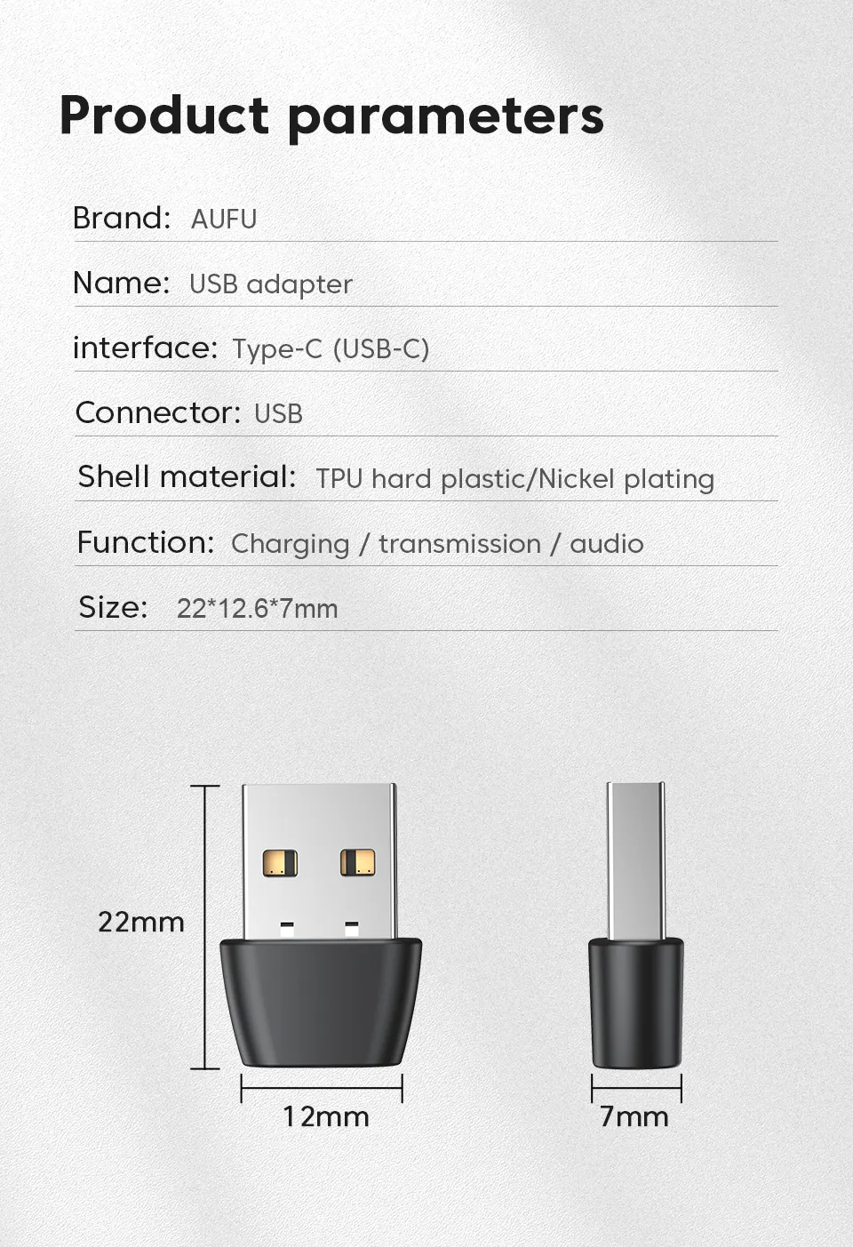 Adaptateur USB-C OTG, vue finale