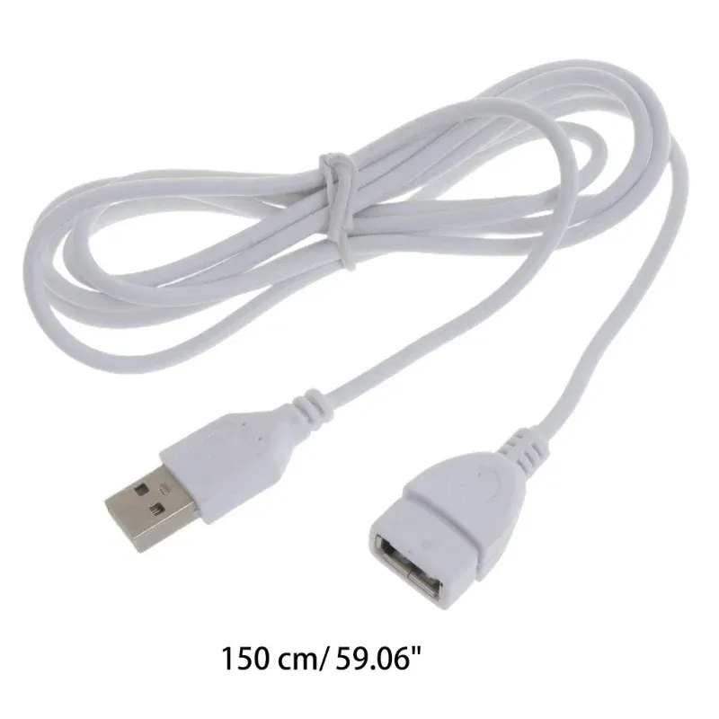 Câble d'extension USB blanc mâle vers femelle de 1,5 m pour souris et clavier 6