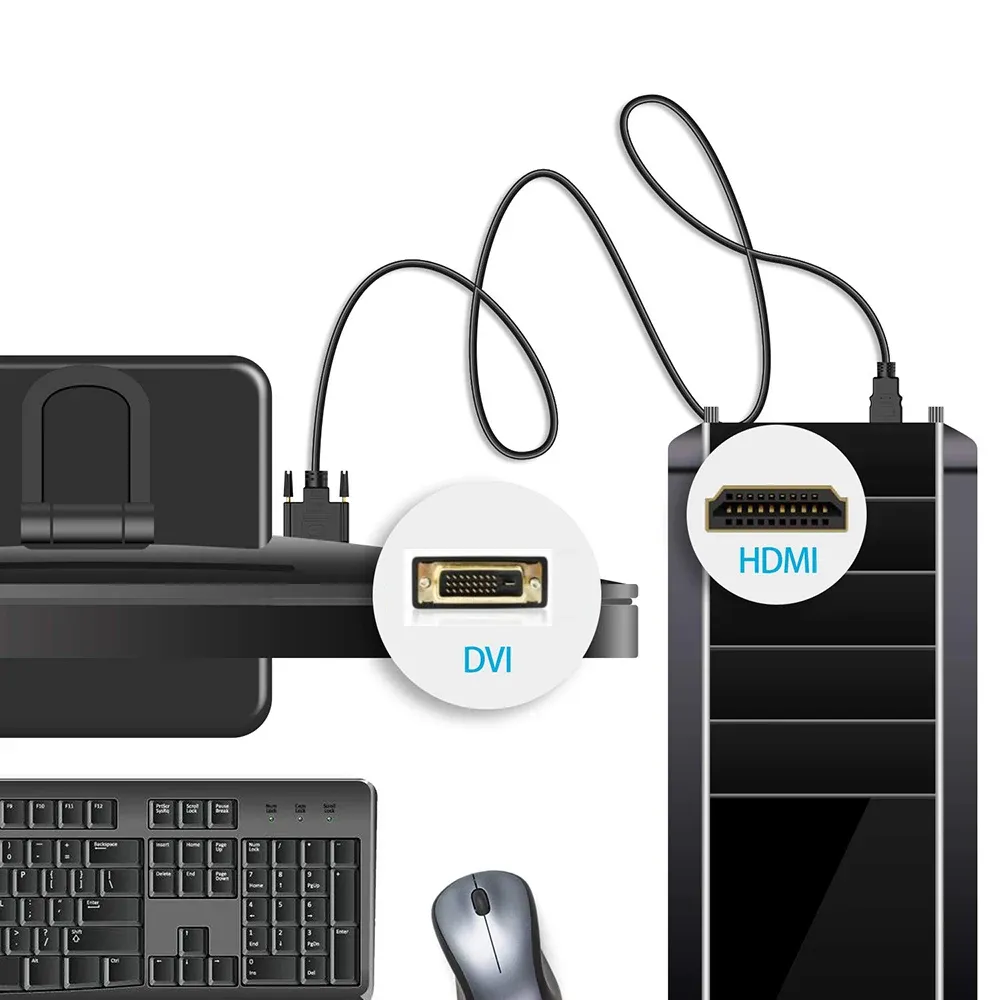 Câble HDMI vers DVI en situation