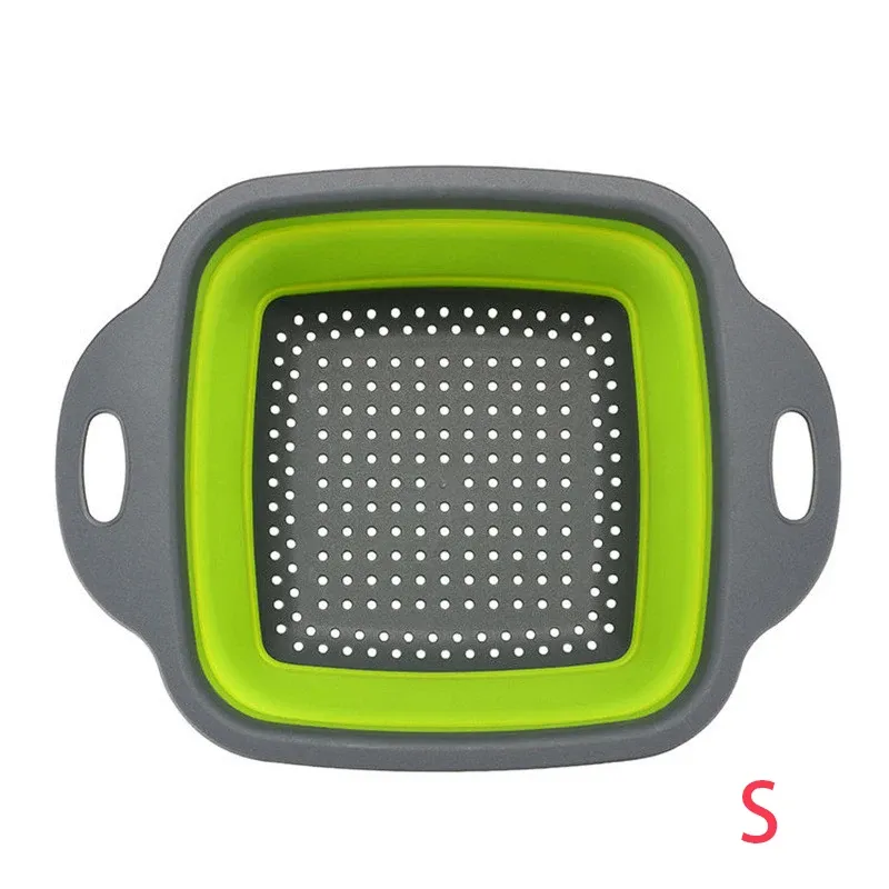 Passoire carrée pliable en silicone pour cuisine, égouttoir alimentaire pour légumes et fruits, LMETJMA JT39 8