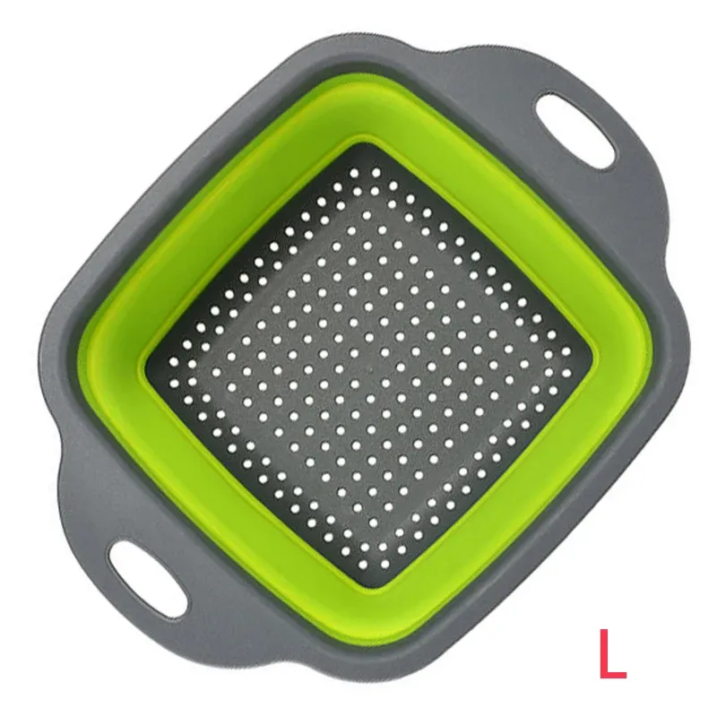 Passoire carrée pliable en silicone pour cuisine, égouttoir alimentaire pour légumes et fruits, LMETJMA JT39 7