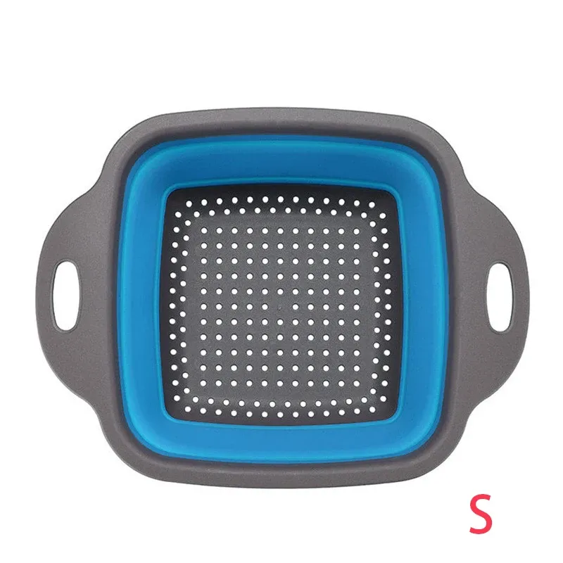 Passoire carrée pliable en silicone pour cuisine, égouttoir alimentaire pour légumes et fruits, LMETJMA JT39 10