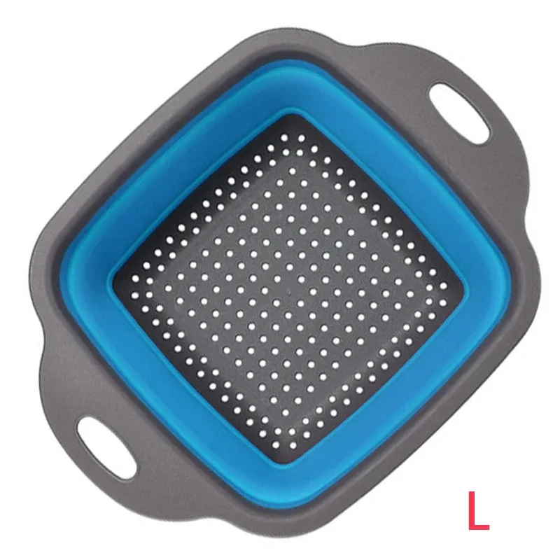 Passoire carrée pliable en silicone pour cuisine, égouttoir alimentaire pour légumes et fruits, LMETJMA JT39 9