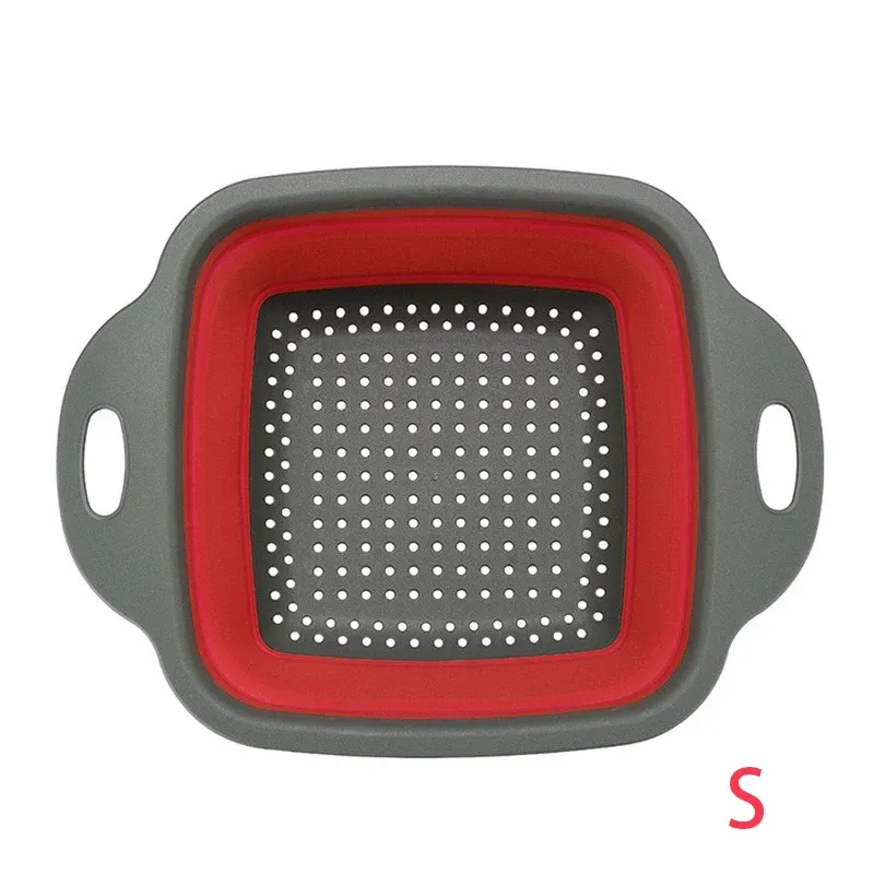 Passoire carrée pliable en silicone pour cuisine, égouttoir alimentaire pour légumes et fruits, LMETJMA JT39 12