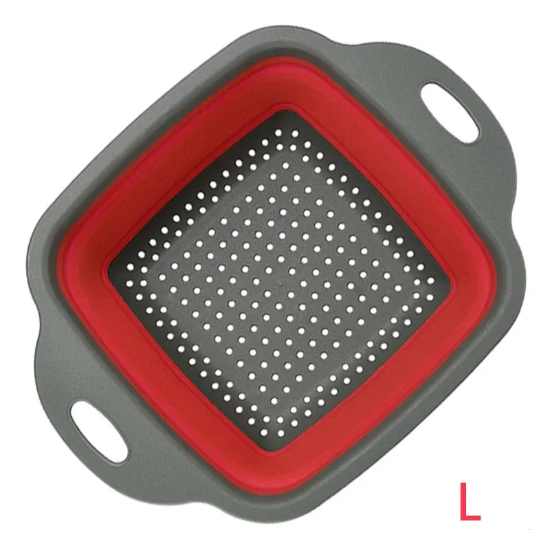 Passoire carrée pliable en silicone pour cuisine, égouttoir alimentaire pour légumes et fruits, LMETJMA JT39 11