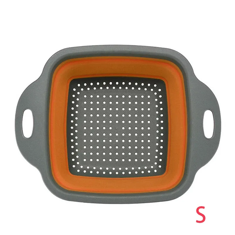 Passoire carrée pliable en silicone pour cuisine, égouttoir alimentaire pour légumes et fruits, LMETJMA JT39 14