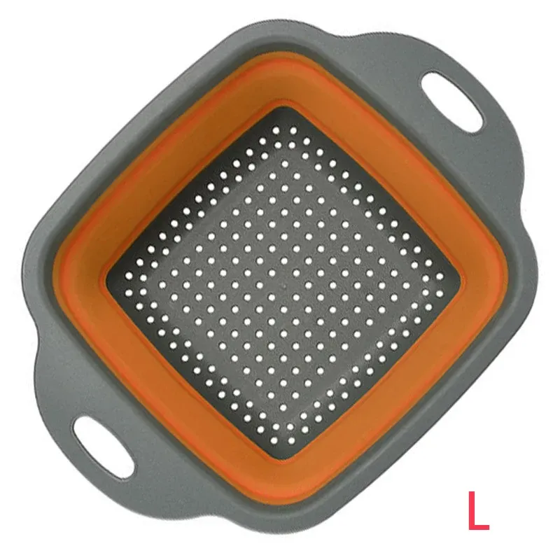Passoire carrée pliable en silicone pour cuisine, égouttoir alimentaire pour légumes et fruits, LMETJMA JT39 13