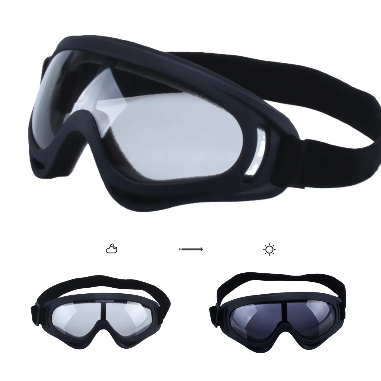 Lunettes de motocross et de sport outdoor, vue d'ensemble