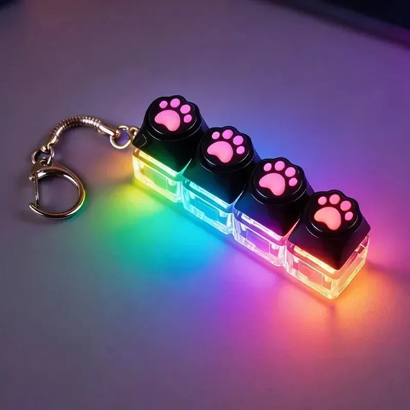 Porte-clés clavier LED interactif, jouet anti-stress et anti-anxiété, accessoire de bureau portable pour décoration et cadeau 2