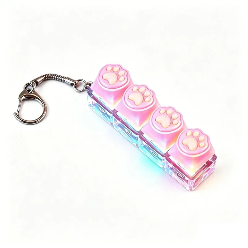 Porte-clés clavier LED interactif, jouet anti-stress et anti-anxiété, accessoire de bureau portable pour décoration et cadeau 9
