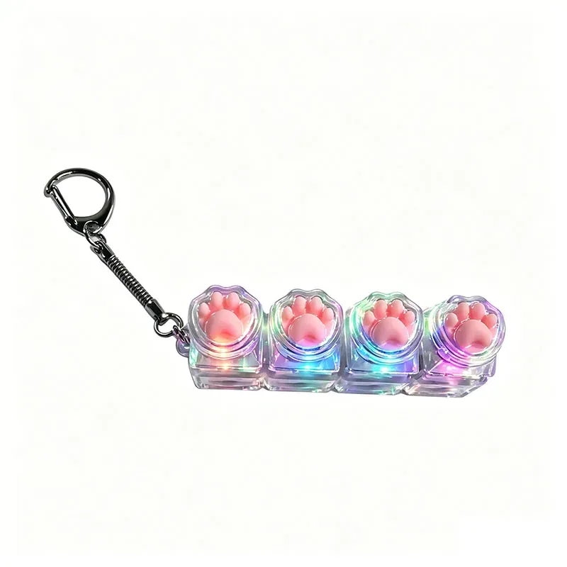 Porte-clés clavier LED interactif, jouet anti-stress et anti-anxiété, accessoire de bureau portable pour décoration et cadeau 12