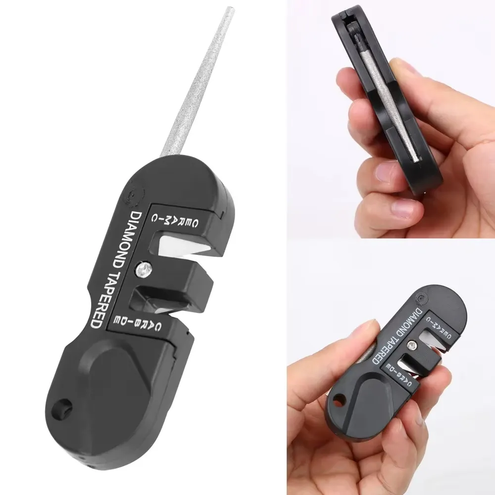 Affûteur de couteaux portable 4 en 1 en acier au tungstène, idéal pour l'extérieur 2