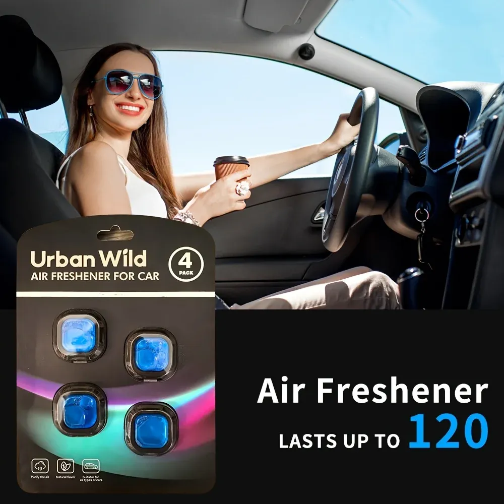 Lot de 4 désodorisants pour voiture à fixer sur aérateur, parfum longue durée 2