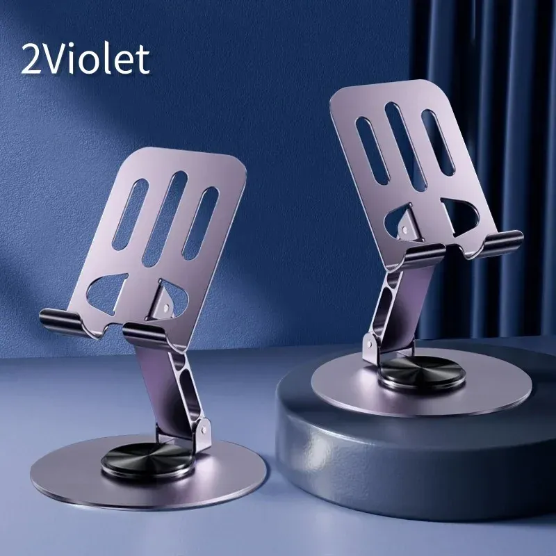 Support de téléphone rotatif 360° en aluminium massif, universel, pliable, double axe et stable 8