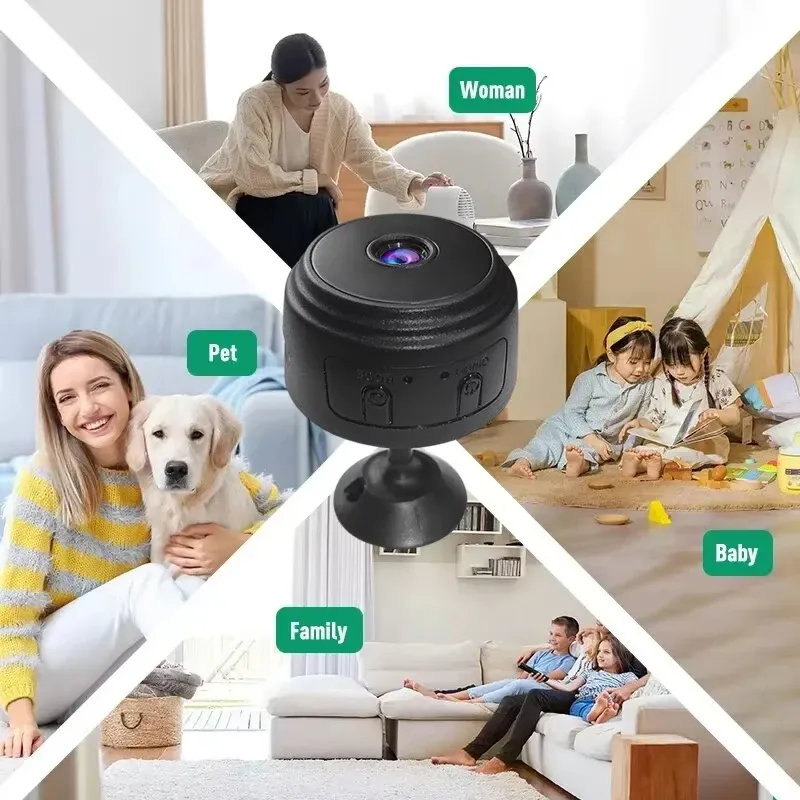 Caméra de surveillance WiFi HD intelligente pour la maison, idéale pour bébés et animaux de compagnie 3