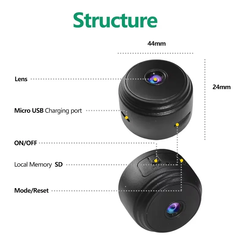 Caméra de surveillance WiFi HD intelligente pour la maison, idéale pour bébés et animaux de compagnie 5