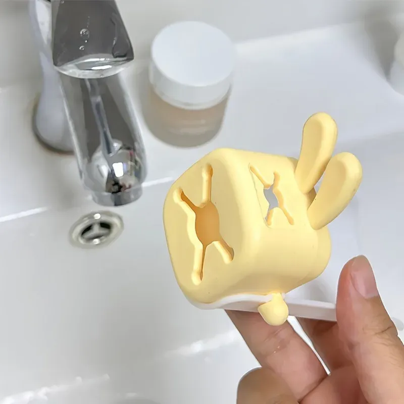 Rallonge de robinet en silicone à motif lapin pour enfants, anti-éclaboussures, pour salle de bain et cuisine 3