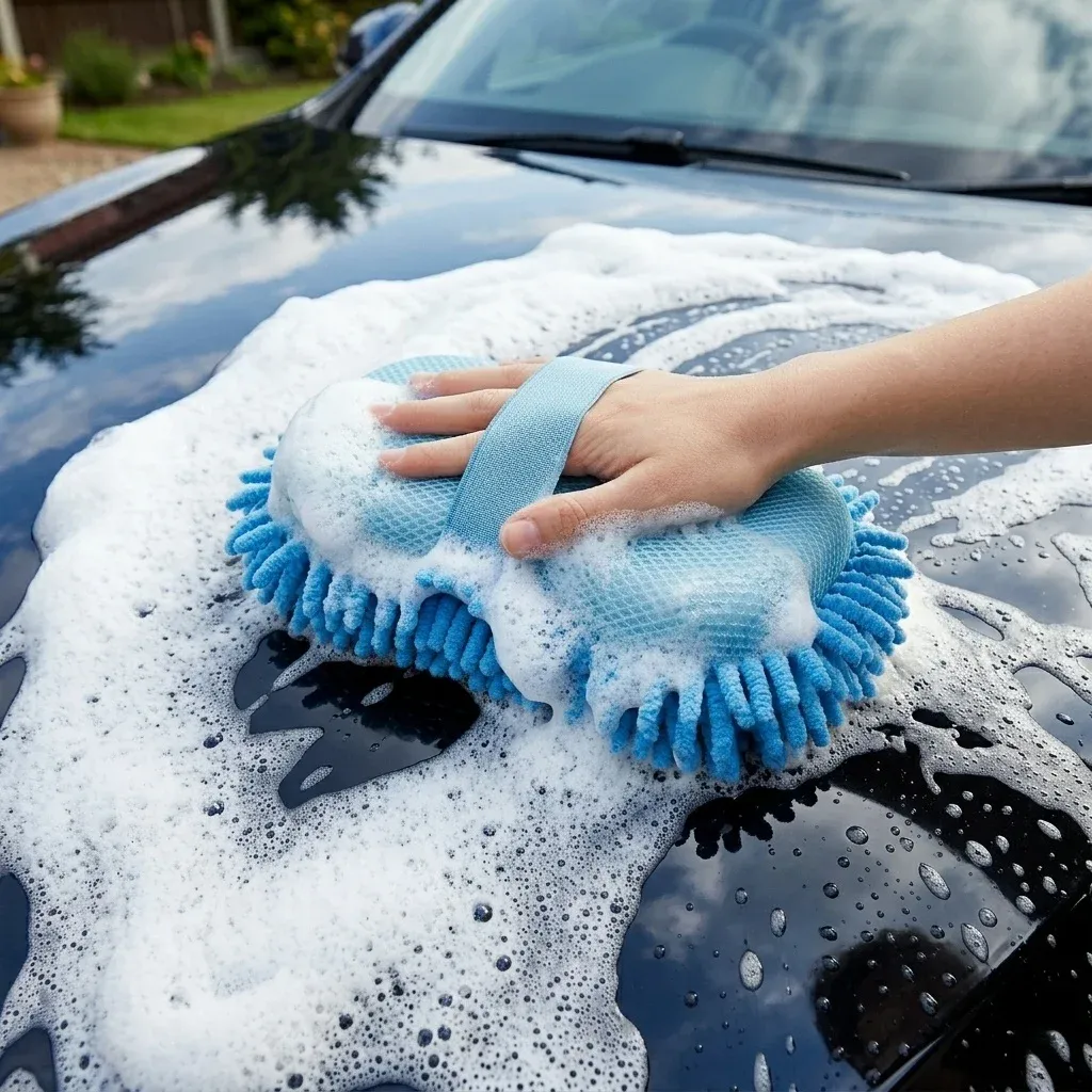 Éponge de lavage en microfibre pour automobile