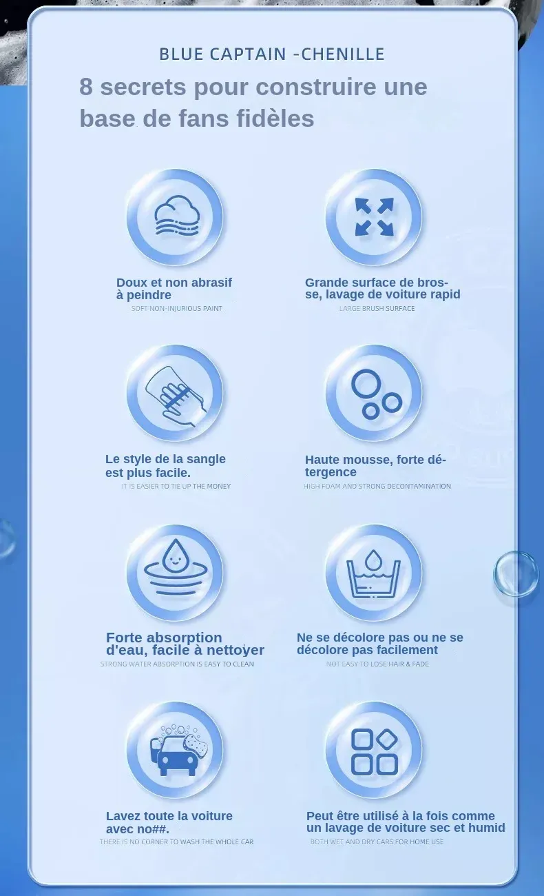 Gant de lavage microfibre en main