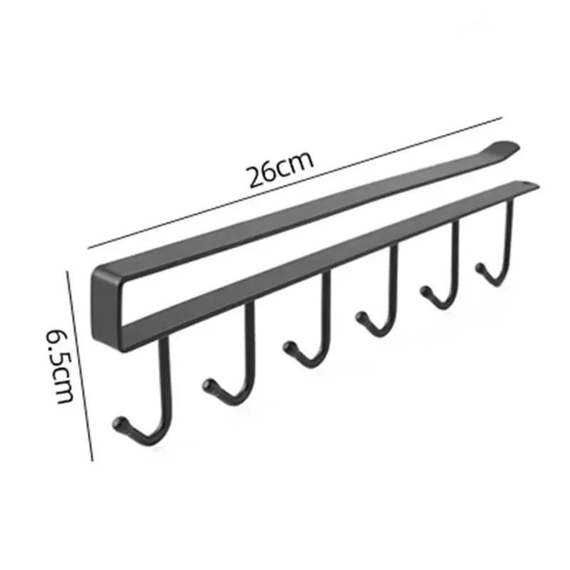 Support de rangement pour armoire, organisateur multifonctionnel pour garde-robe, 6 à 12 crochets, porte-gobelets de cuisine, sans perçage, organisateur de rangement 8