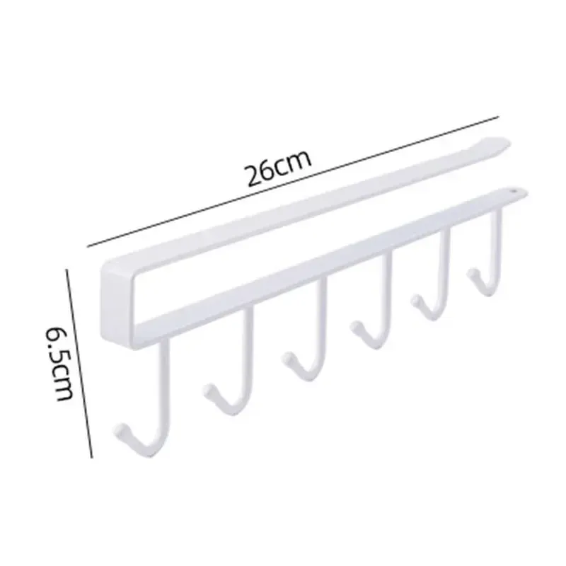 Support de rangement pour armoire, organisateur multifonctionnel pour garde-robe, 6 à 12 crochets, porte-gobelets de cuisine, sans perçage, organisateur de rangement 7