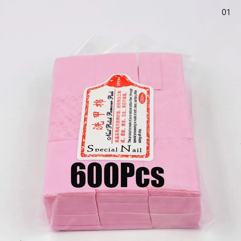 Lingettes professionnelles pour ongles en 100 % coton non pelucheux, dissolvant de vernis gel, outils de nettoyage pour nail art, 1000/600 pièces 9