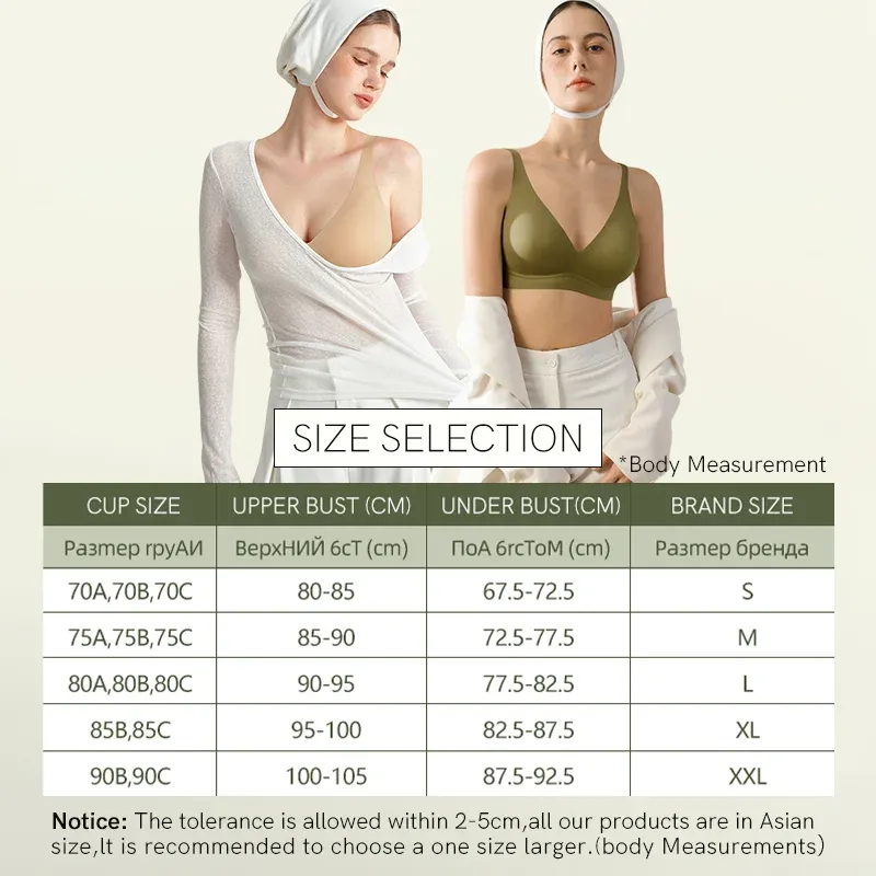 SUJIIN Soutien-gorge sans couture et sans armatures pour femme, push-up rembourré, doux et invisible, avec col en V, bralette lisse MX208 6