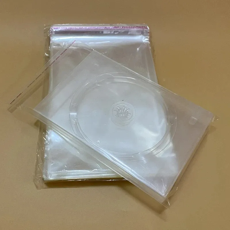 Sac de rangement transparent pour CD et DVD, détail de la finition