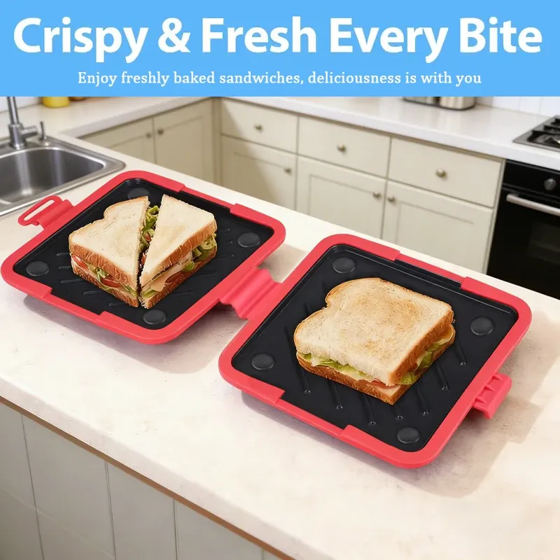 Plateau de cuisson pour sandwichs, compatible micro-ondes et four 6