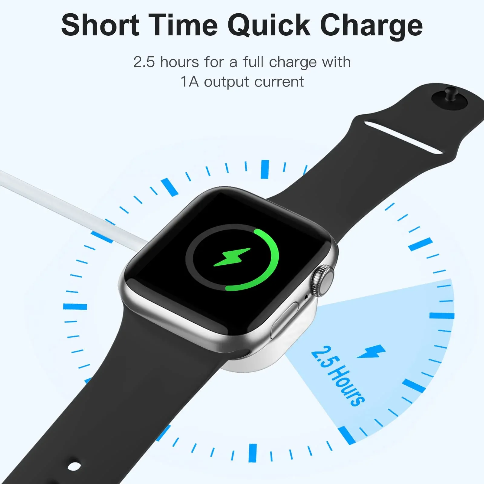Câble de charge magnétique sans fil rapide USB pour Apple Watch, compatible iWatch 11, 10, 9, 8, 7, 6, 5, 4, 3, 2, SE/2 et Ultra, chargeur portable 4