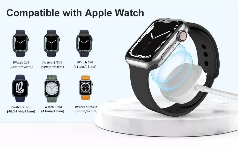Chargeur nomade magnétique pour Apple Watch en situation