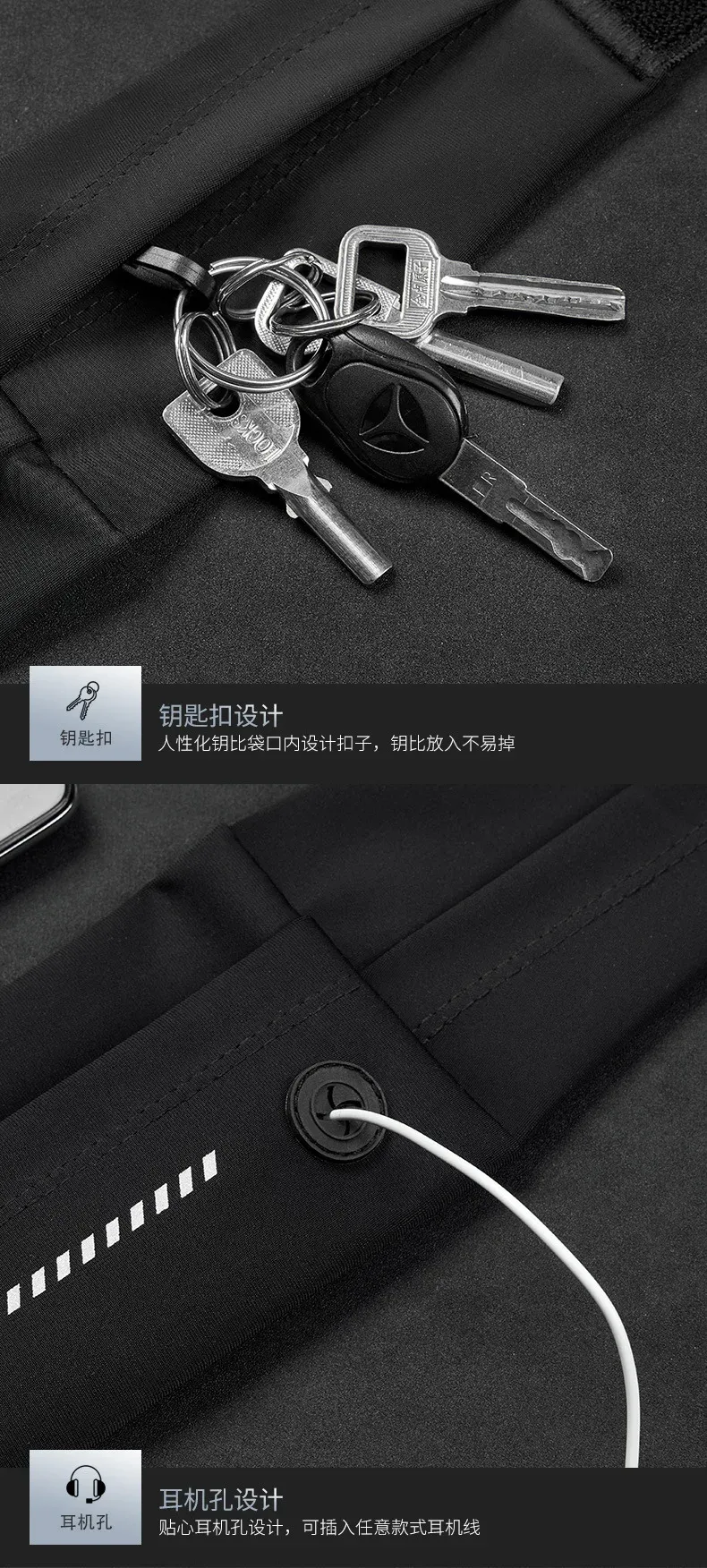Détail de la pochette de sport ceinture