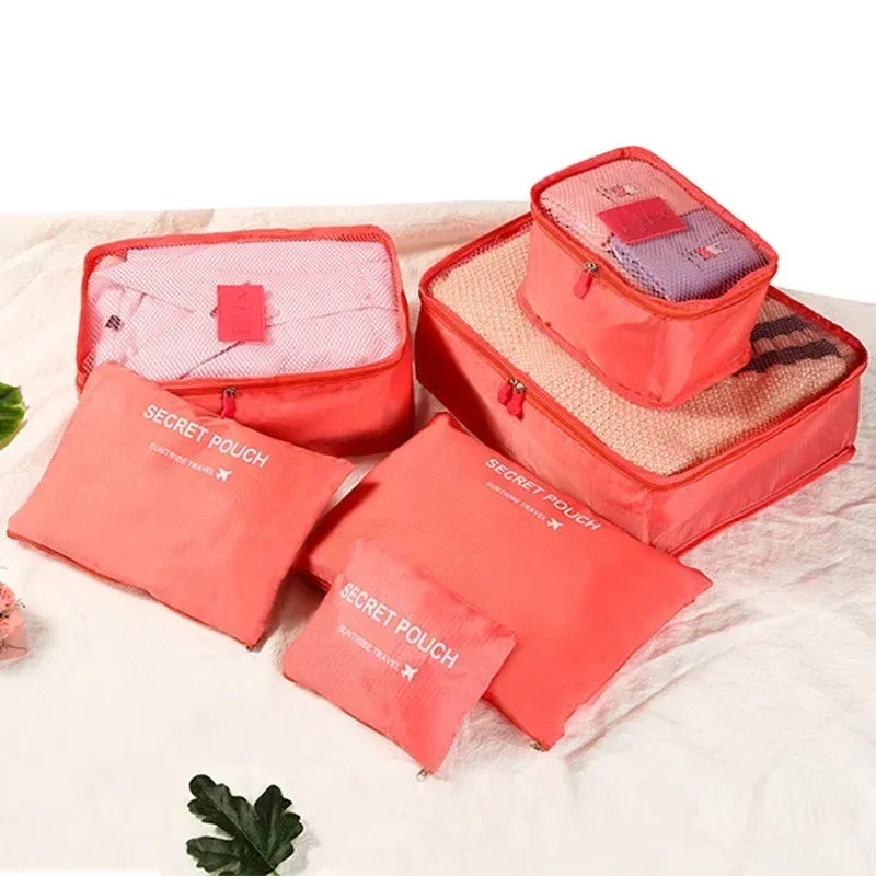 Sac de rangement de voyage imperméable à grande capacité pour vêtements et sous-vêtements, avec fermeture éclair