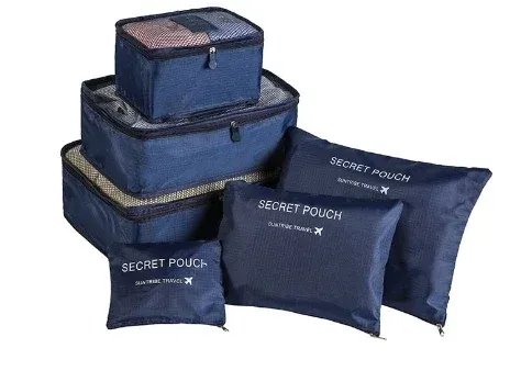 Sac de rangement de voyage imperméable à grande capacité pour vêtements et sous-vêtements, avec fermeture éclair 7