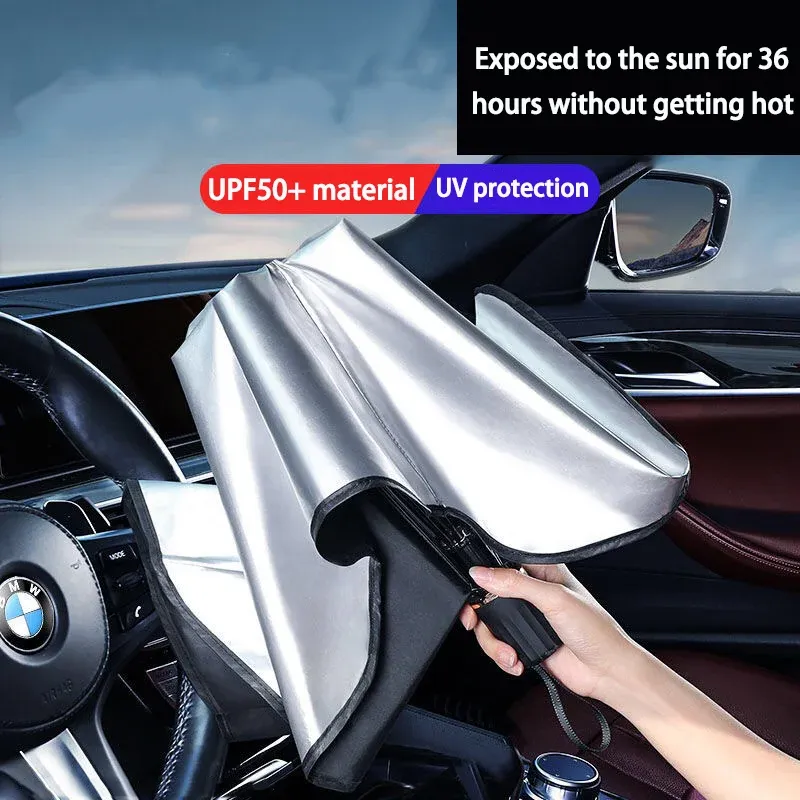 Pare-soleil de voiture pour pare-brise avant, protection solaire, isolation thermique, rangement portable