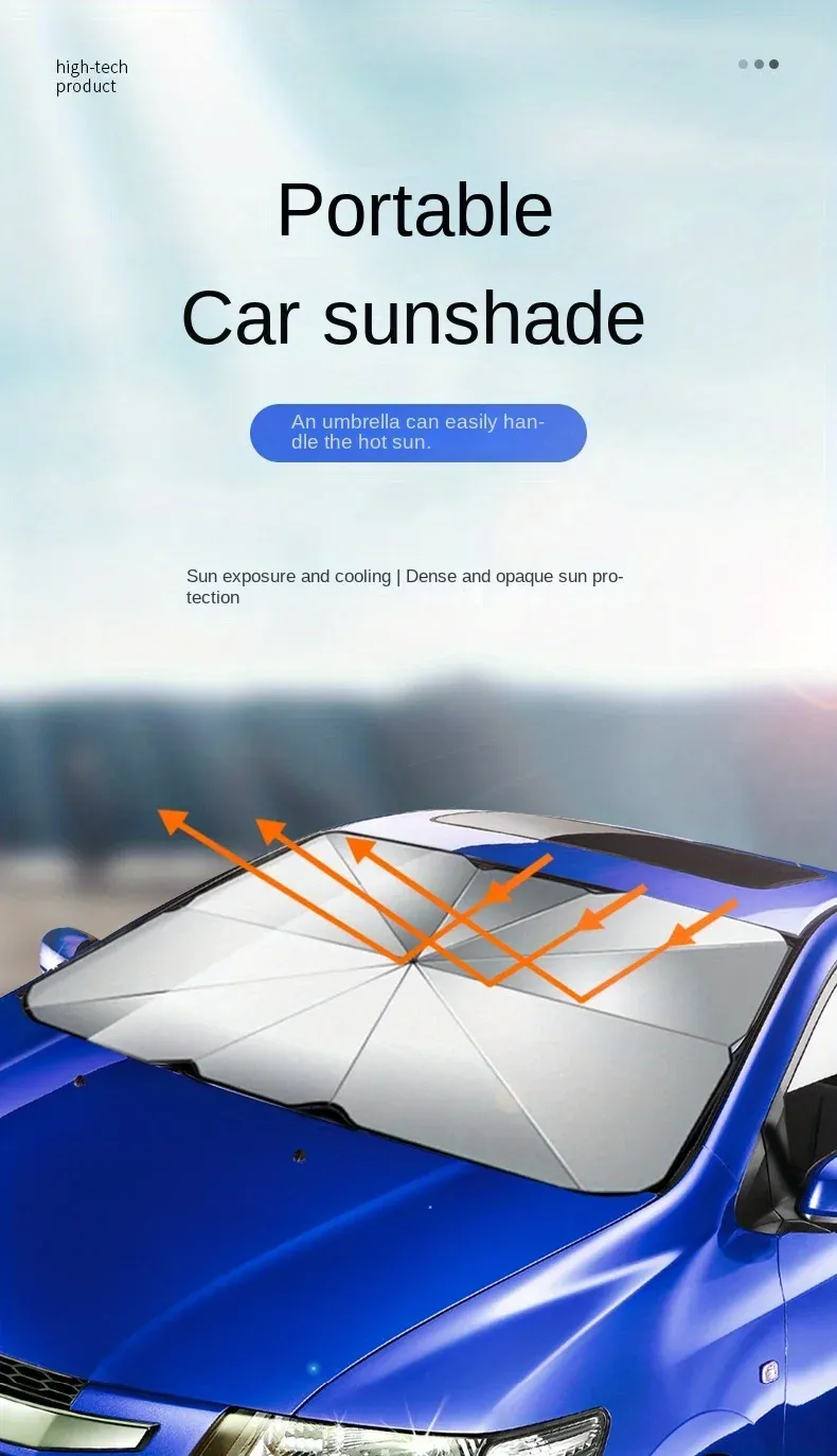 Pare-soleil de voiture pour pare-brise avant en situation