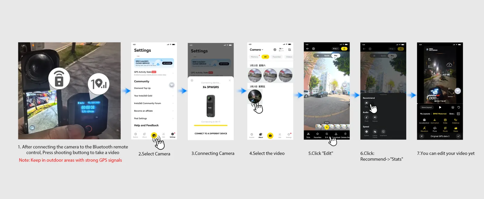Télécommande GPS pour Insta360 en détail