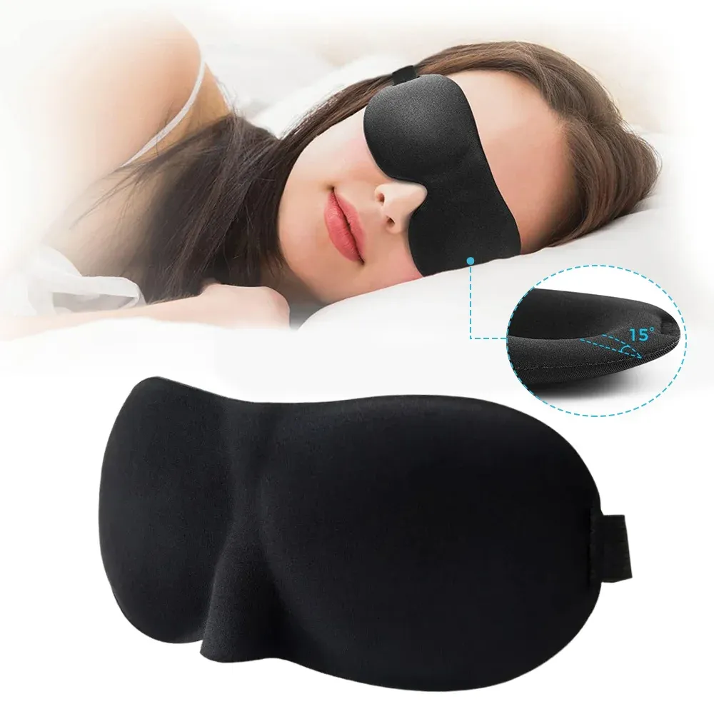 Masque de sommeil 3D à coque profilée, bandeau concave moulé, occultant pour femmes et hommes