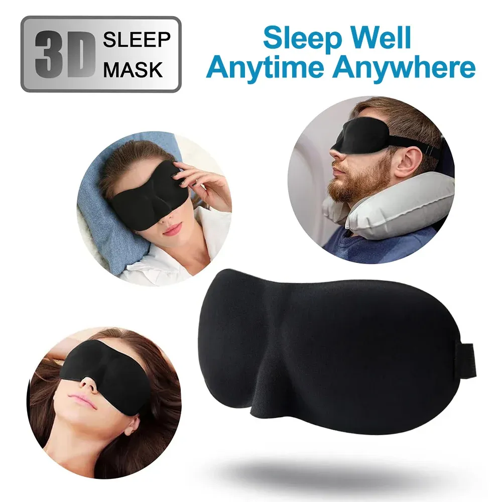 Masque de sommeil 3D à coque profilée, bandeau concave moulé, occultant pour femmes et hommes 4