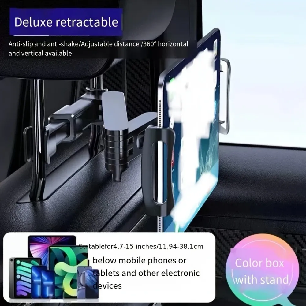 Support de tablette pour appui-tête de voiture, berceau réglable pour téléphones et tablettes de 5 à 12,9 pouces, idéal pour les enfants en voyage 6