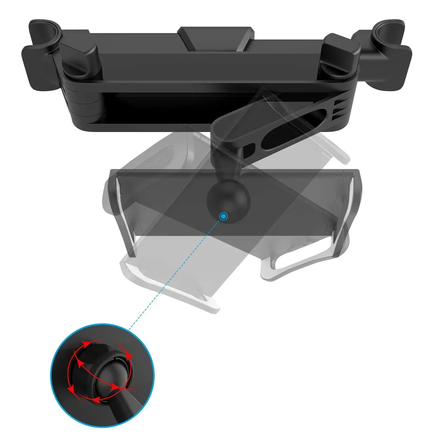 Support de tablette pour voiture, vue d'ensemble