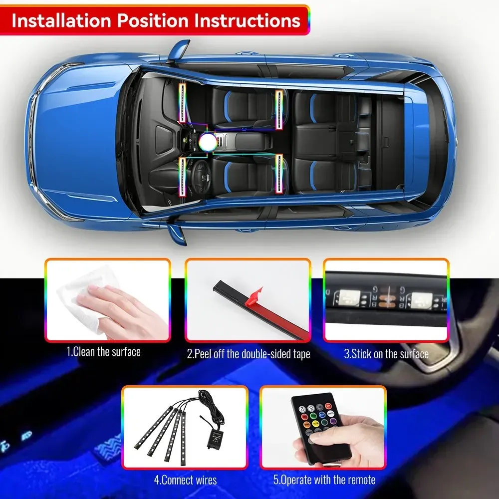 Atmosphère lumineuse raffinée dans la voiture